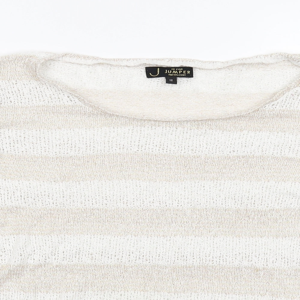 New Look Womens Multicoloured Striped Knit Pullover Jumper Size 12