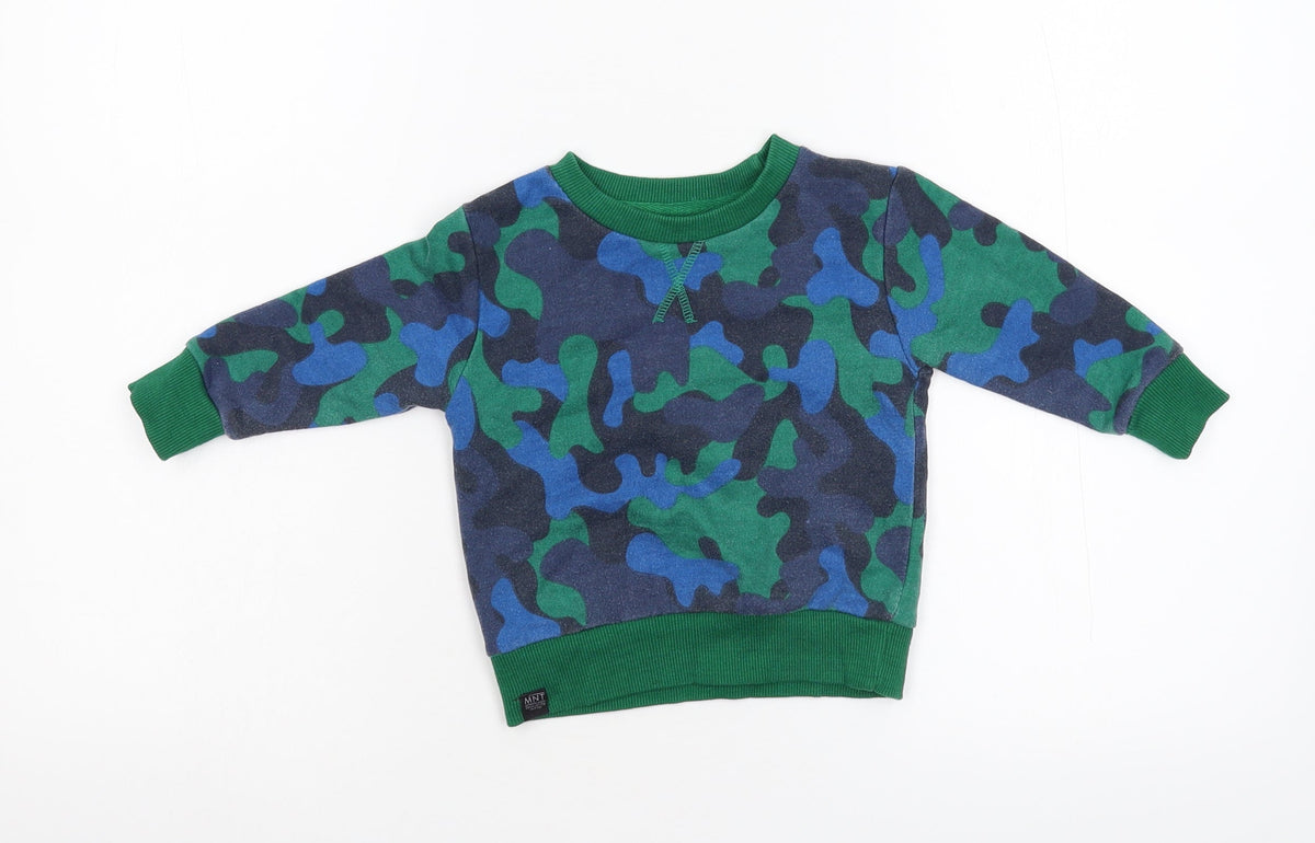 Additional front view of Minoti Baby Multicoloured Camouflage Basic, size 9-12, Months