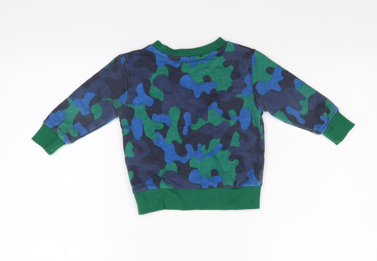 Back view of Minoti Baby Multicoloured Camouflage Basic, size 9-12, Months