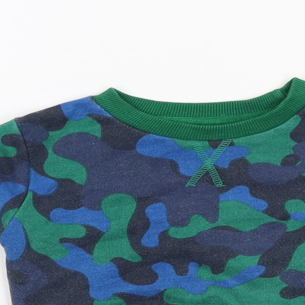 Close-up detail of Minoti Baby Multicoloured Camouflage Basic, size 9-12, Months