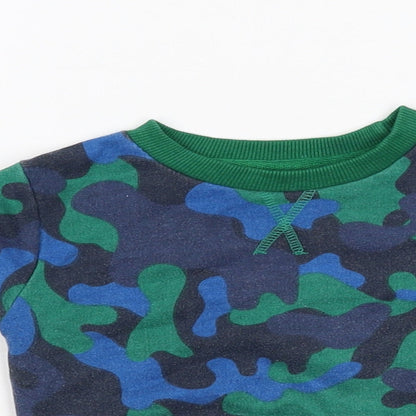 Close-up detail of Minoti Baby Multicoloured Camouflage Basic, size 9-12, Months
