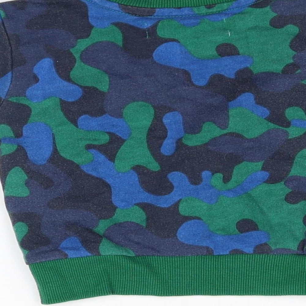 Brand and care label for Minoti Baby Multicoloured Camouflage Basic, size 9-12, Months