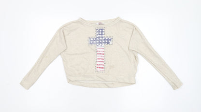 Sophie Girls Beige   Pullover Sweatshirt Size 8-9 Years
