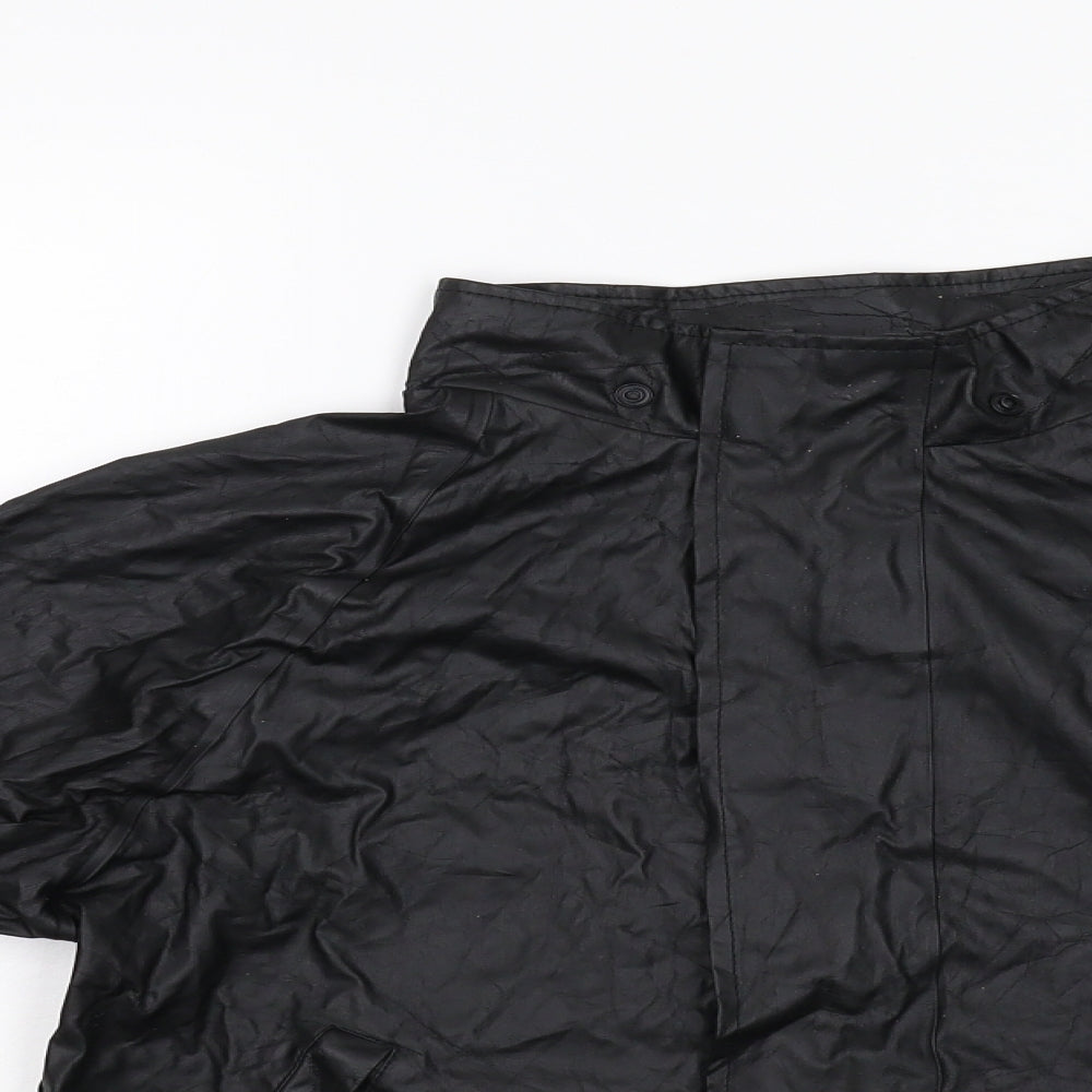 Close-up detail of Outdoor Fun boys’ black jacket, size 8-9, years