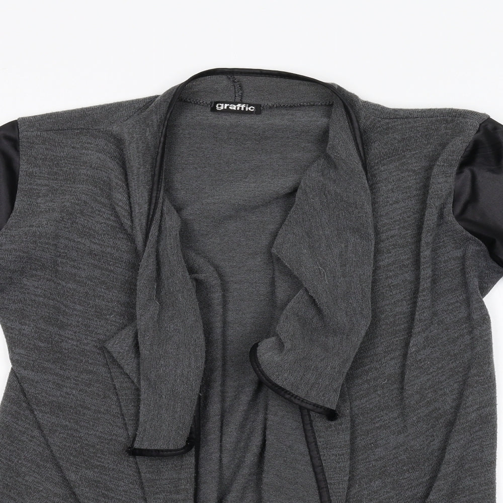 Graffic Womens Grey  Knit Cardigan Jumper Size M