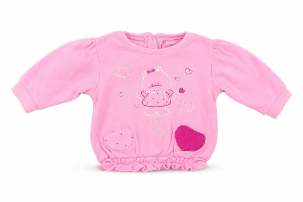 Front view of Pastello Baby Pink Basic T-Shirt, size 6-9, Months