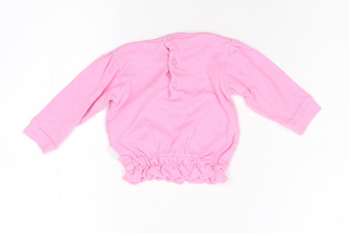 Back view of Pastello Baby Pink Basic T-Shirt, size 6-9, Months