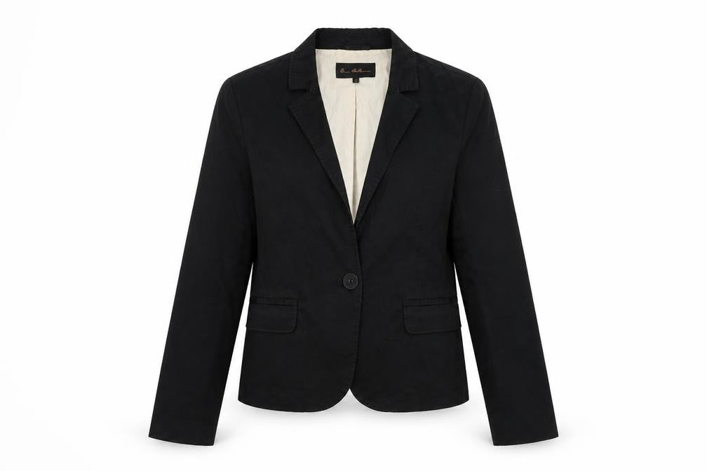 Front view of Evie Collection women’s black jacket blazer, size UK 14