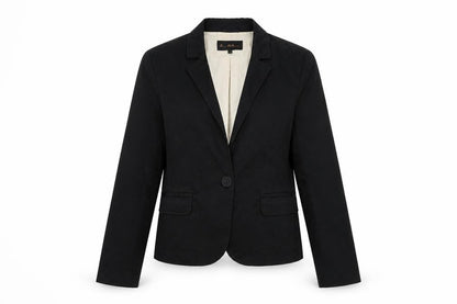 Front view of Evie Collection women’s black jacket blazer, size UK 14