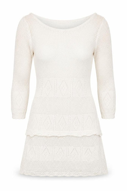 Miusol Womens White   Tunic Jumper Size M