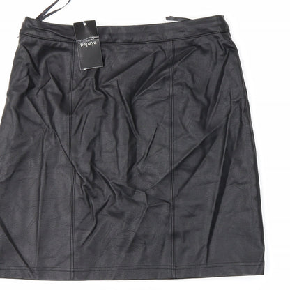 Papaya Womens Black   Mini Skirt Size 10