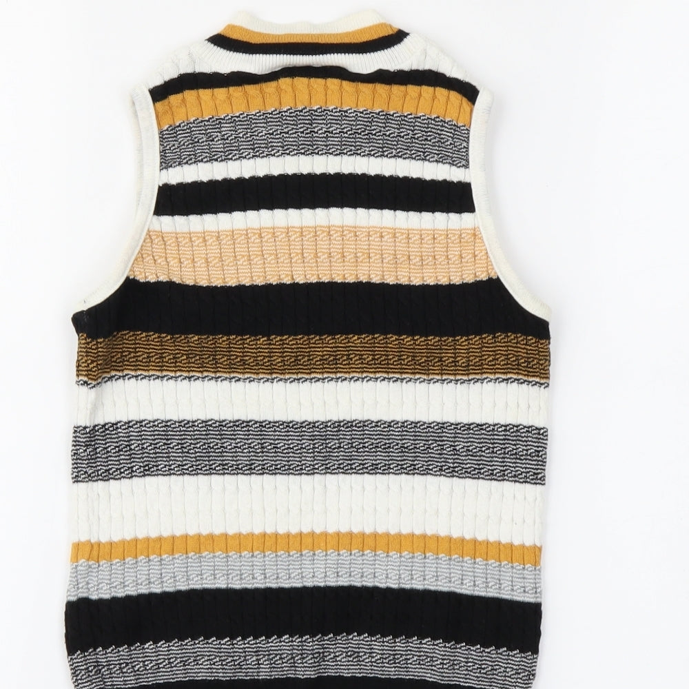 Atmosphere Womens Yellow Striped  Cropped T-Shirt Size 6