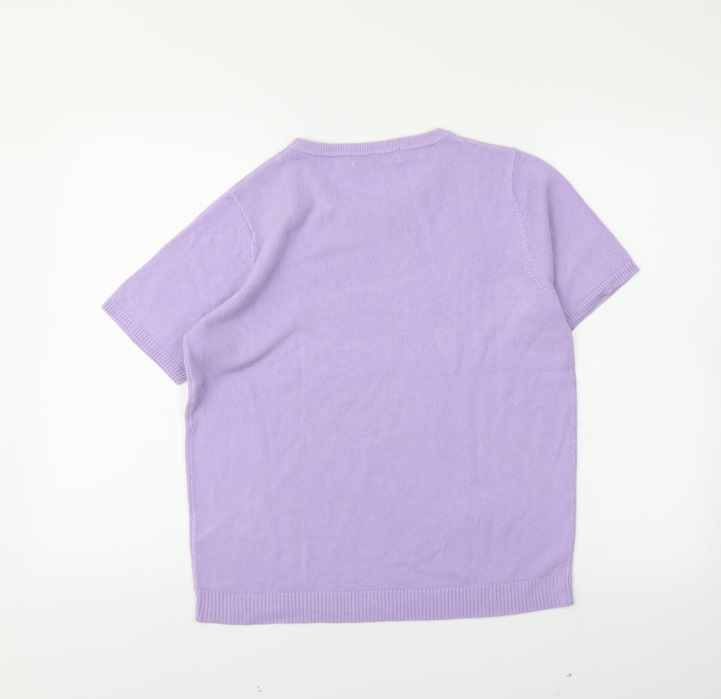 Womens UK Size 14 Pure & Natural Purple Tunic T-Shirt