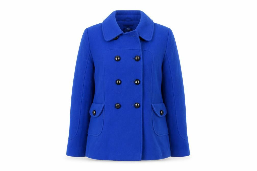 Womens UK Size 14 M&Co Blue Overcoat