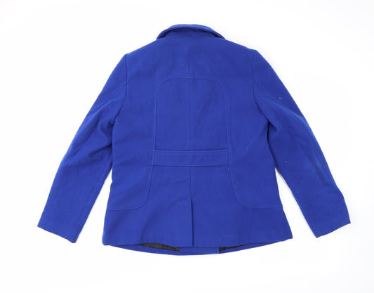 Womens UK Size 14 M&Co Blue Overcoat