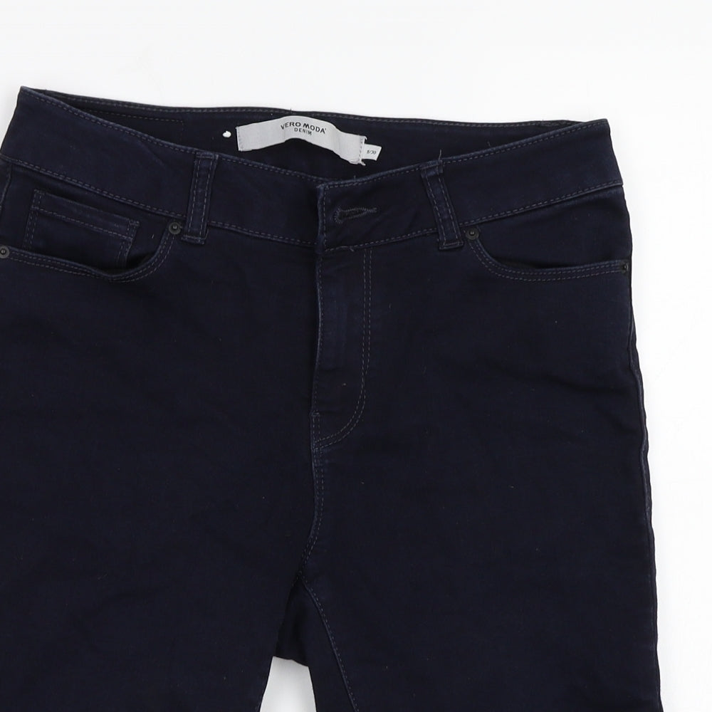 VERO MODA Womens Blue   Cut-Off Shorts Size S