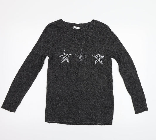 Preworn Womens Grey   Pullover Jumper Size S  - Stars