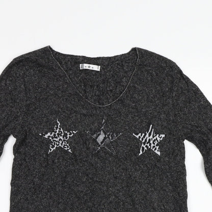 Preworn Womens Grey   Pullover Jumper Size S  - Stars