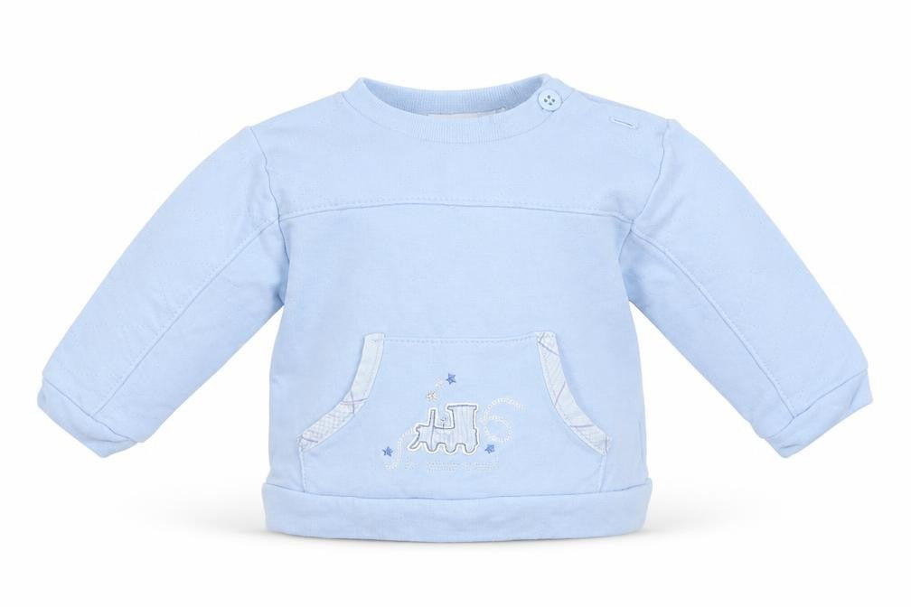 Front view of KrisXKids Baby Blue jumper, size 0-3, Months