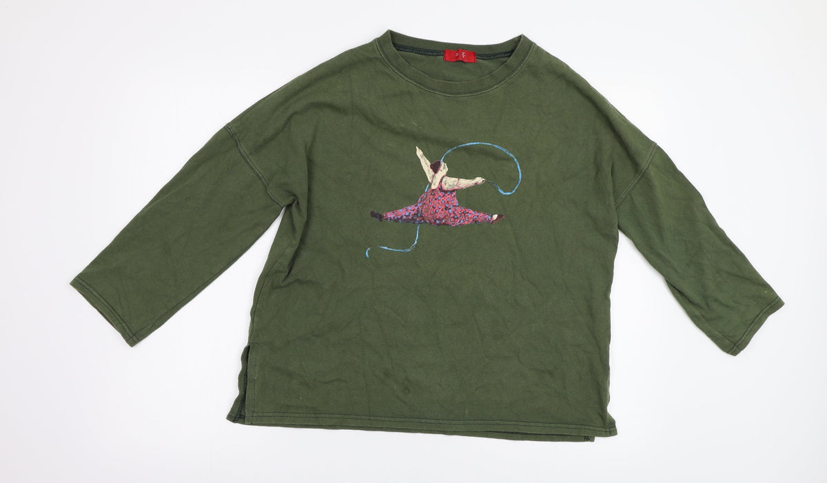 Womens Green   Pullover Sweatshirt Size 8