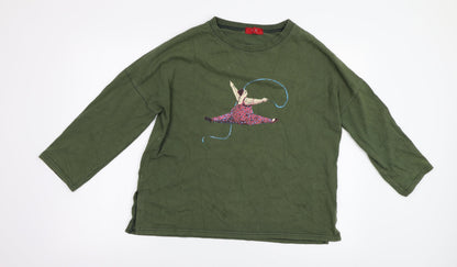 Womens Green   Pullover Sweatshirt Size 8