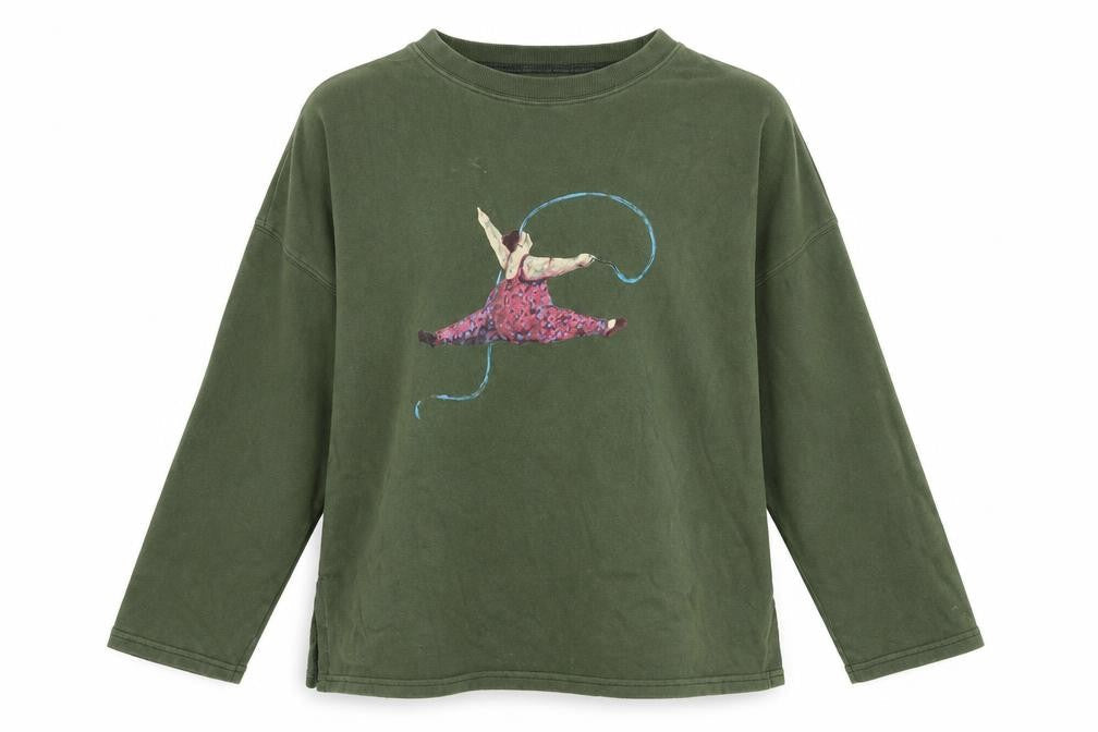 Womens Green   Pullover Sweatshirt Size 8