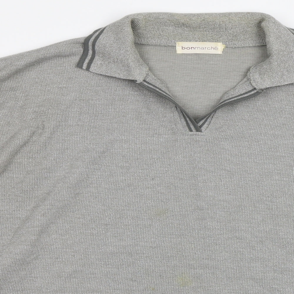 Bonmarché Mens Green Herringbone  Pullover Jumper Size L