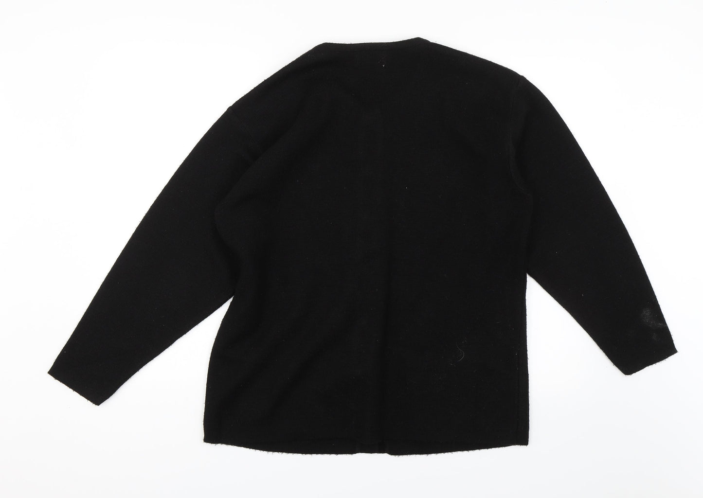 Paramour Womens Black Floral  Cardigan Jumper Size M