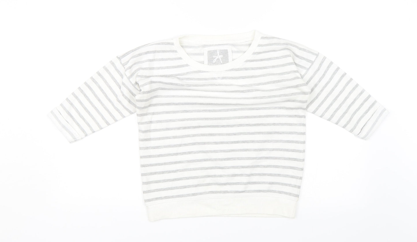 Atmopshere Womens White Striped  Pullover Jumper Size 8
