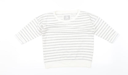 Atmopshere Womens White Striped  Pullover Jumper Size 8