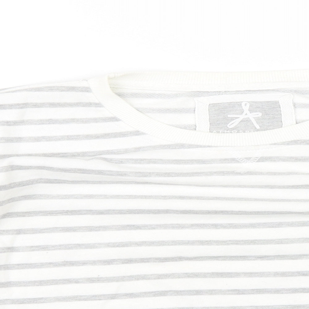 Atmopshere Womens White Striped  Pullover Jumper Size 8