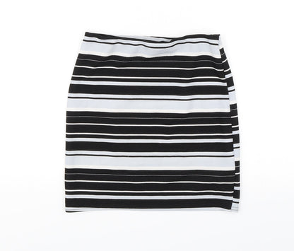 New Look Womens Black Striped  Mini Skirt Size 8