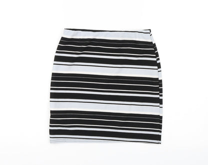 New Look Womens Black Striped  Mini Skirt Size 8