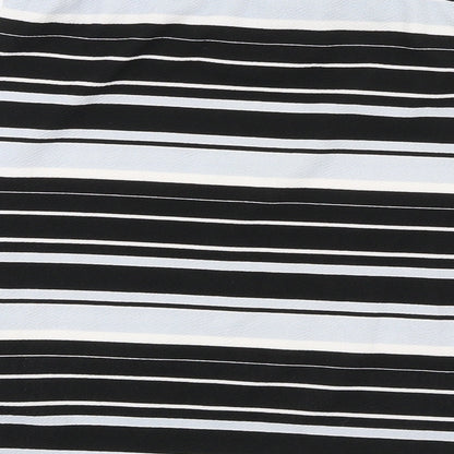 New Look Womens Black Striped  Mini Skirt Size 8