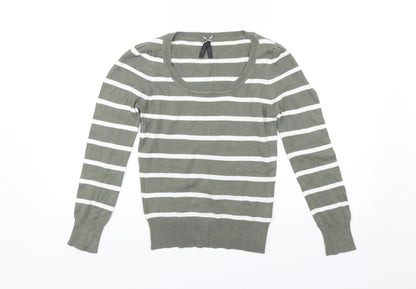 Atmosphere Womens Green Striped  Pullover Jumper Size 8