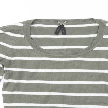 Atmosphere Womens Green Striped  Pullover Jumper Size 8