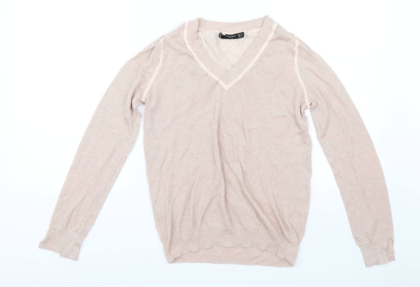 Womens UK Size M Mango Pink Basic T-Shirt