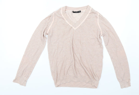Womens UK Size M Mango Pink Basic T-Shirt