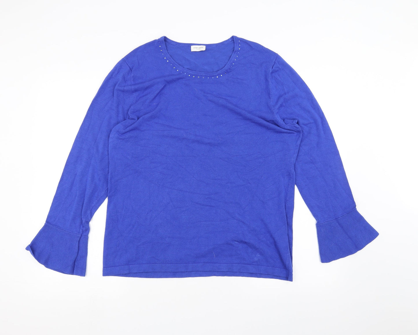 Womens UK Size 16 Gerry Weber Blue Basic T-Shirt