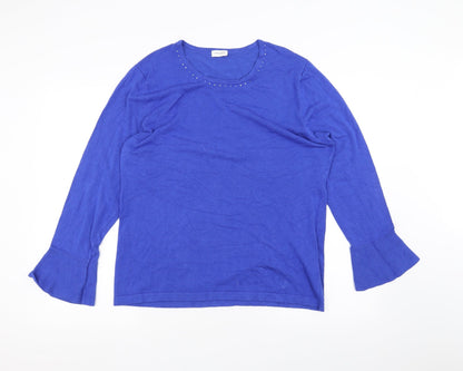 Womens UK Size 16 Gerry Weber Blue Basic T-Shirt