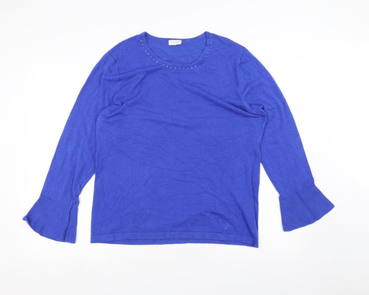 Womens UK Size 16 Gerry Weber Blue Basic T-Shirt