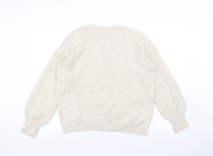 George Womens White   Pullover Jumper Size M