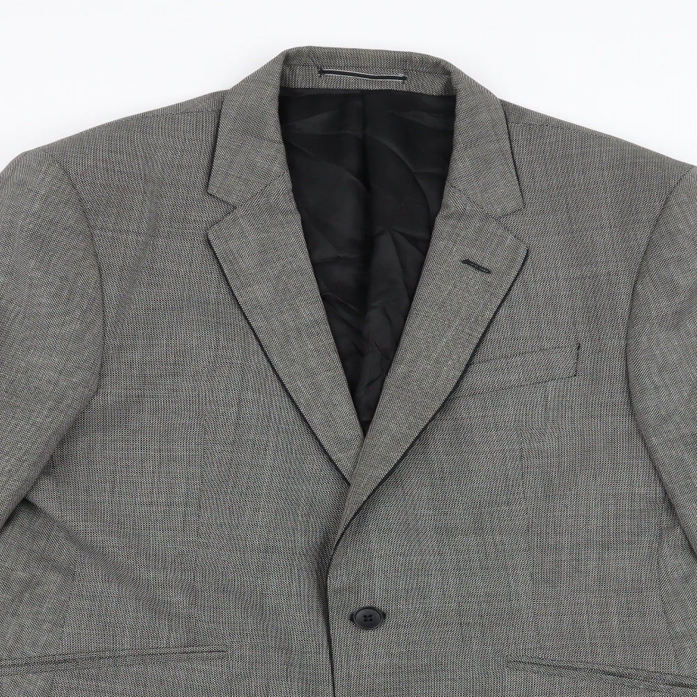 Mens UK Size 40 Impressions Regular Grey Suit Jacket