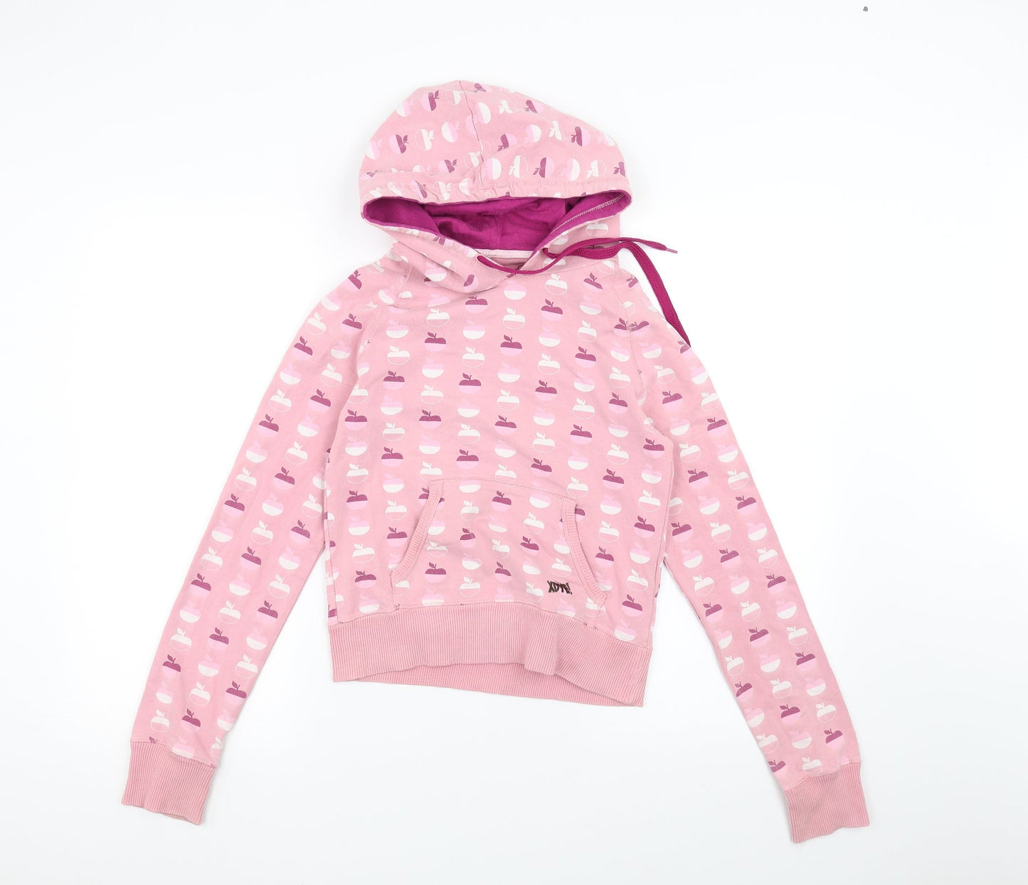 XDYE Girls Pink   Pullover Hoodie Size M  - Apple Print