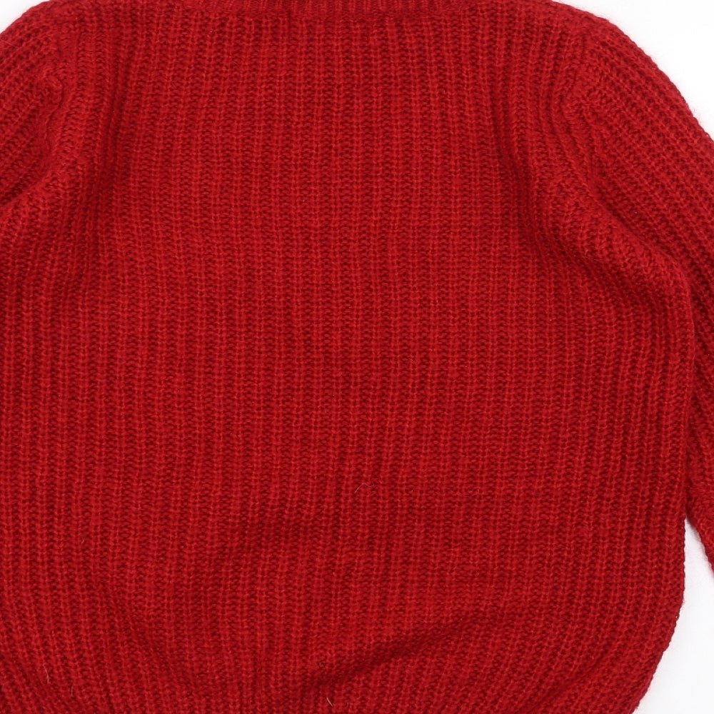 Next Womens Red  Knit Pullover Jumper Size 10