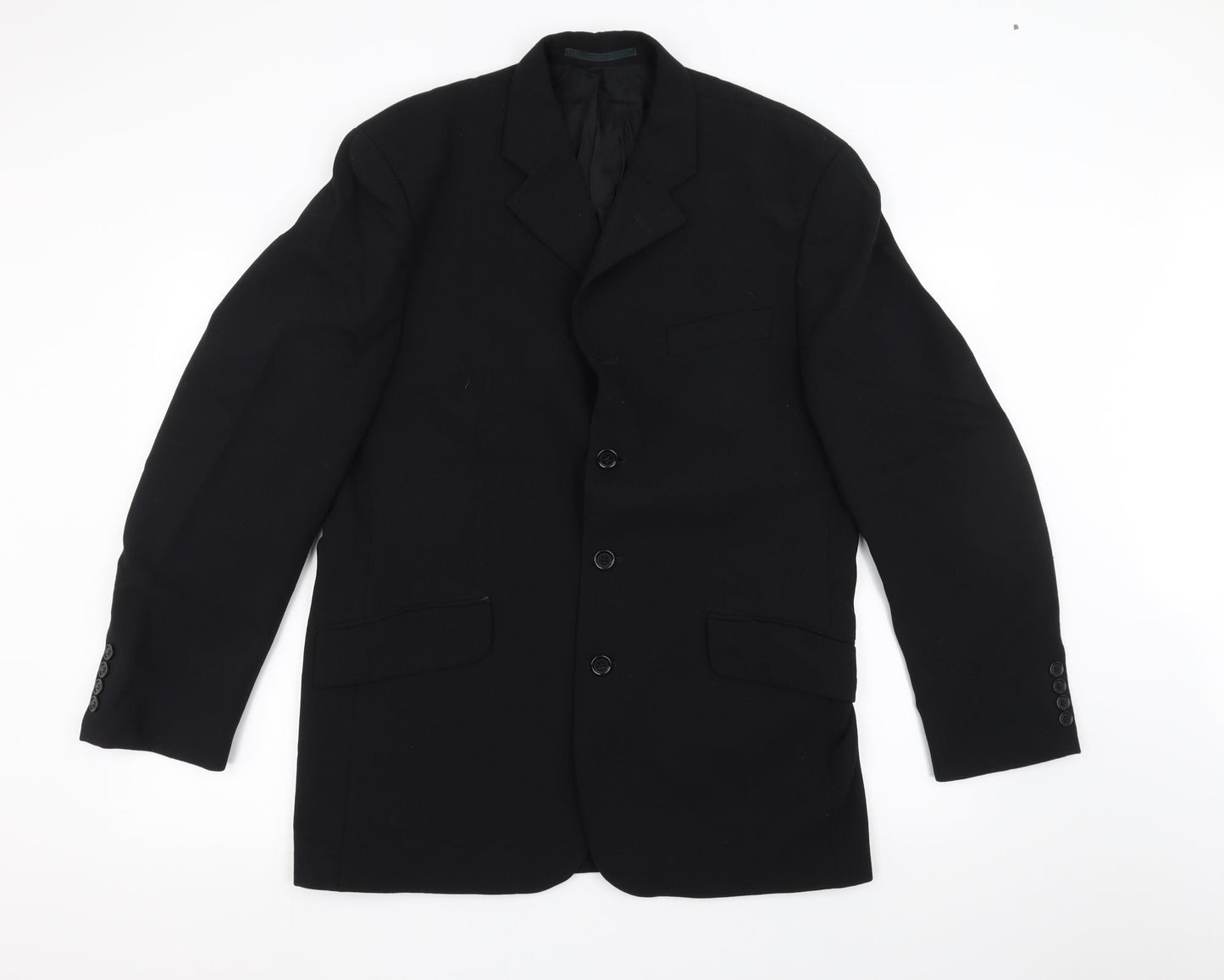 Mens UK Size 40 REMUS Regular Black Suit Jacket