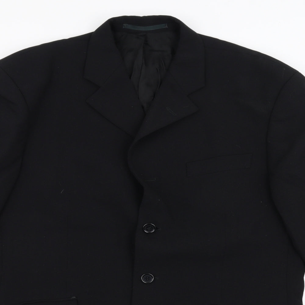Mens UK Size 40 REMUS Regular Black Suit Jacket