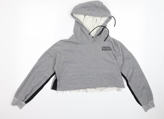 Bershka Womens Grey   Pullover Hoodie Size S  - cropped