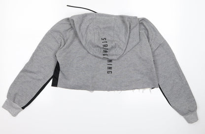 Bershka Womens Grey   Pullover Hoodie Size S  - cropped