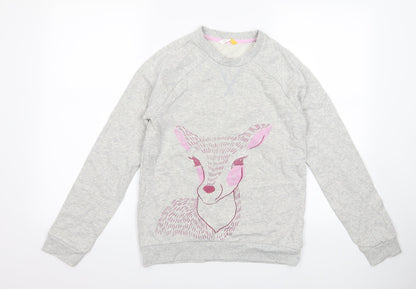 John Lewis Womens Grey   Pullover Jumper Size 14  - Deer